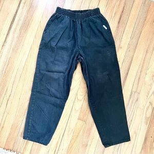 Black Denim Republic Pants With Elastic Waist